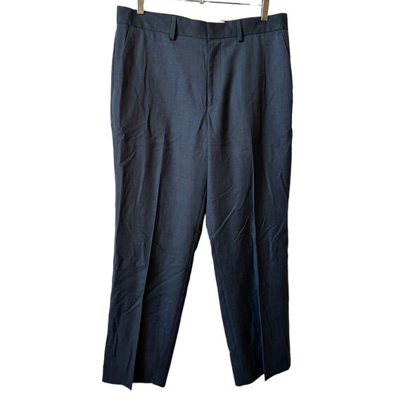 TOPMAN New Men's Wide Leg Wedding Suit Pants Navy Blue Size 34x32 Formal Career - Picture 1 of 10